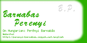 barnabas perenyi business card